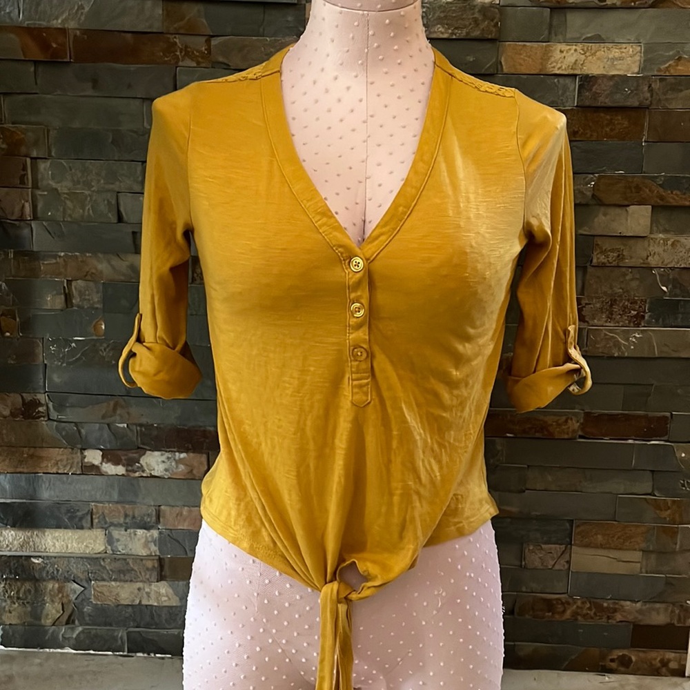 2/$15 Yellow front tie top
